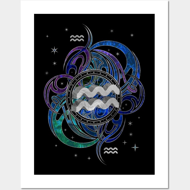 Aquarius Zodiac Sign Air Element Wall Art by Nartissima